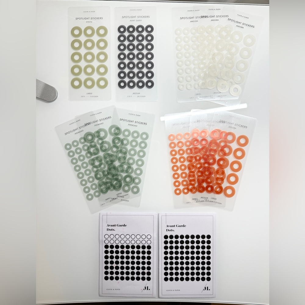 Cloth & Paper sticker lot GUC